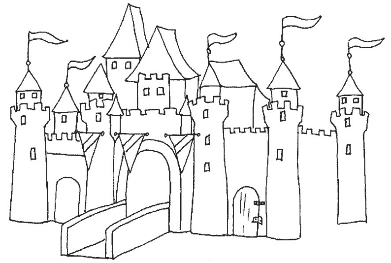 Malvorlage: Schloss (Gebäude und Architektur) #62034 - Kostenlose Malvorlagen zum Ausdrucken