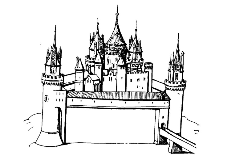 Malvorlage: Schloss (Gebäude und Architektur) #62116 - Kostenlose Malvorlagen zum Ausdrucken
