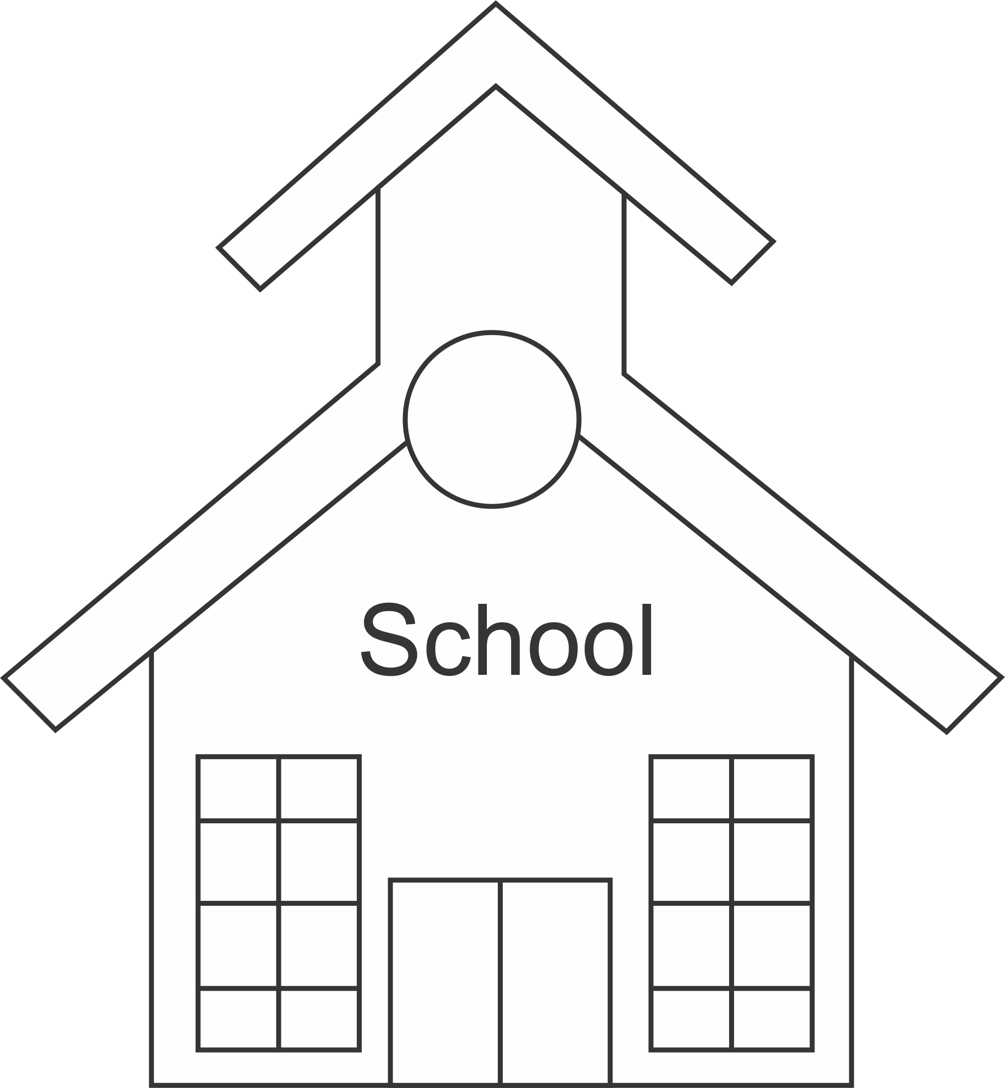 Malvorlage: Schule (Gebäude und Architektur) #66837 - Kostenlose Malvorlagen zum Ausdrucken