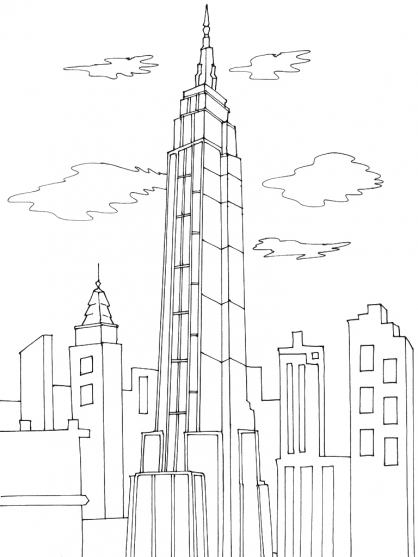Malvorlage: Wolkenkratzer (Gebäude und Architektur) #65549 - Kostenlose Malvorlagen zum Ausdrucken