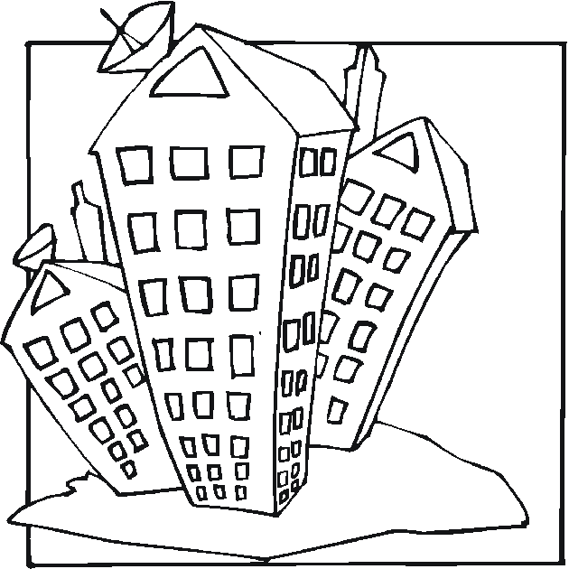 Malvorlage: Wolkenkratzer (Gebäude und Architektur) #65787 - Kostenlose Malvorlagen zum Ausdrucken
