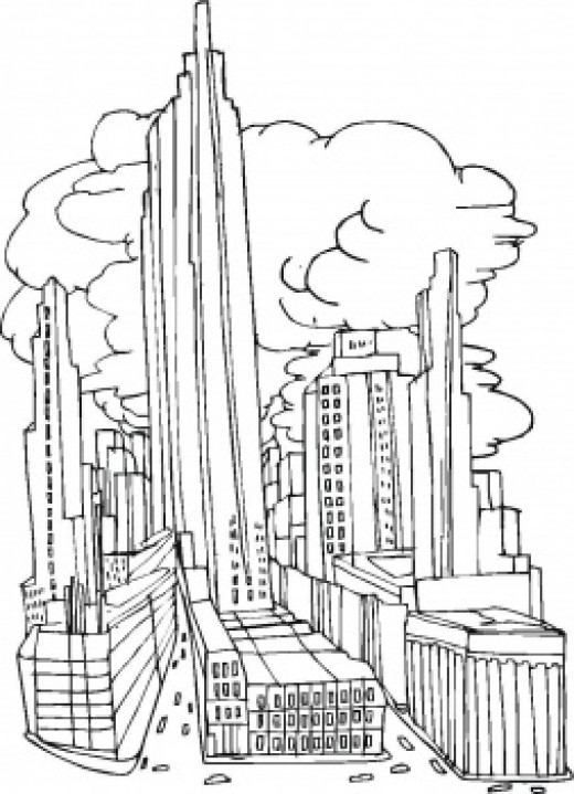 Malvorlage: Wolkenkratzer (Gebäude und Architektur) #65797 - Kostenlose Malvorlagen zum Ausdrucken