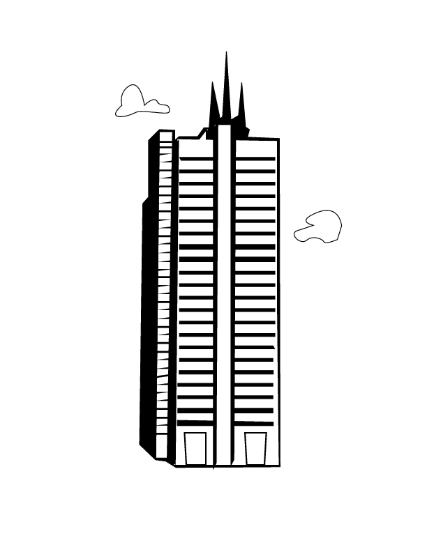 Malvorlage: Wolkenkratzer (Gebäude und Architektur) #65836 - Kostenlose Malvorlagen zum Ausdrucken