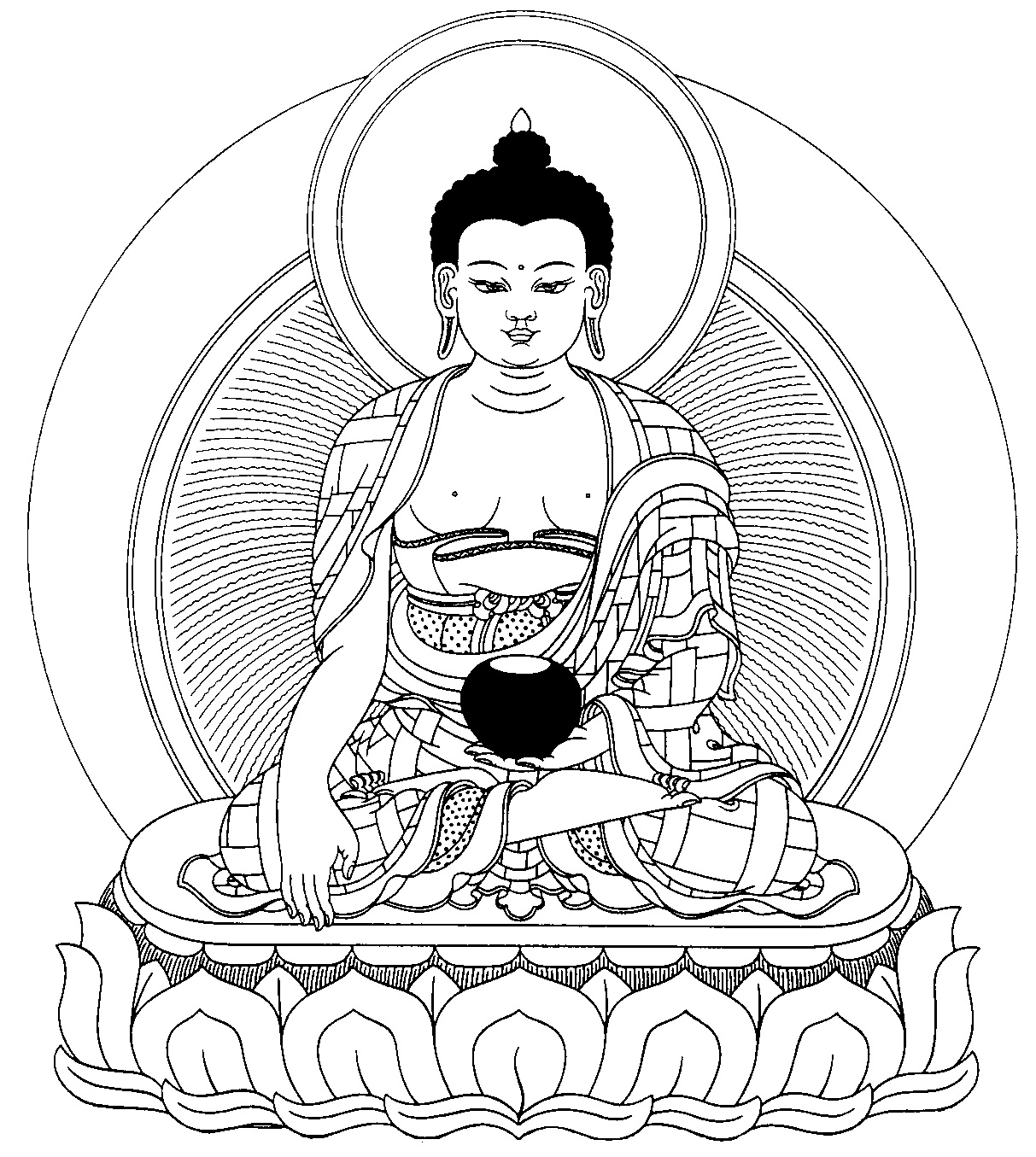 Malvorlage: Hinduistische Mythologie: Buddha (Götter und Göttinnen) #89512 - Kostenlose Malvorlagen zum Ausdrucken
