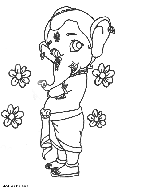Malvorlage: Hinduistische Mythologie: Ganesh (Götter und Göttinnen) #96852 - Kostenlose Malvorlagen zum Ausdrucken