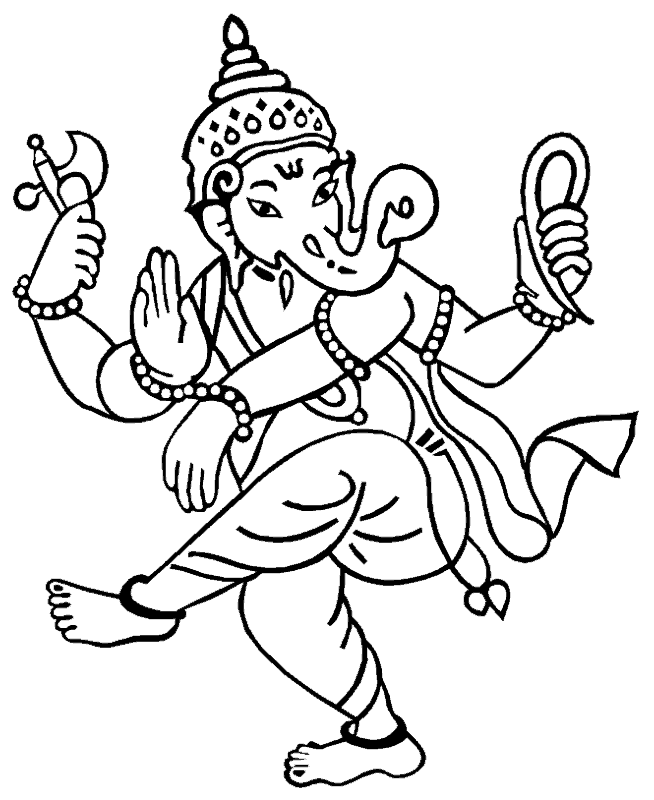 Malvorlage: Hinduistische Mythologie: Ganesh (Götter und Göttinnen) #96853 - Kostenlose Malvorlagen zum Ausdrucken