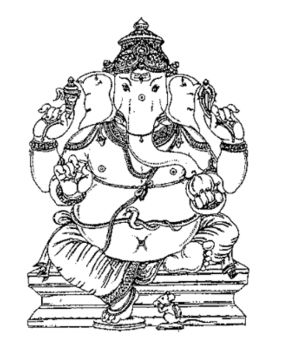 Malvorlage: Hinduistische Mythologie: Ganesh (Götter und Göttinnen) #96862 - Kostenlose Malvorlagen zum Ausdrucken