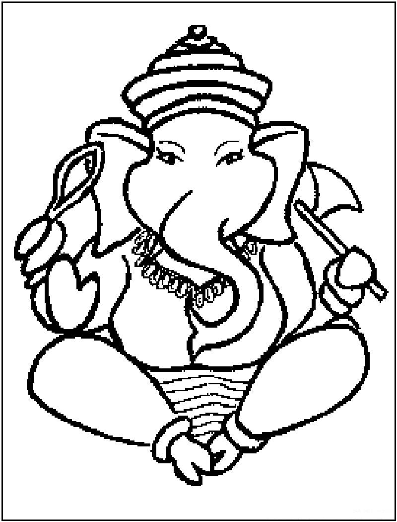 Malvorlage: Hinduistische Mythologie: Ganesh (Götter und Göttinnen) #96863 - Kostenlose Malvorlagen zum Ausdrucken