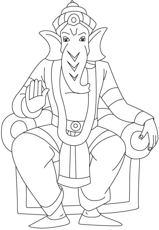 Malvorlage: Hinduistische Mythologie: Ganesh (Götter und Göttinnen) #96868 - Kostenlose Malvorlagen zum Ausdrucken