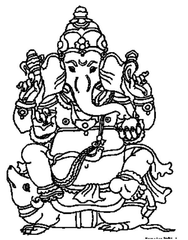 Malvorlage: Hinduistische Mythologie: Ganesh (Götter und Göttinnen) #96878 - Kostenlose Malvorlagen zum Ausdrucken