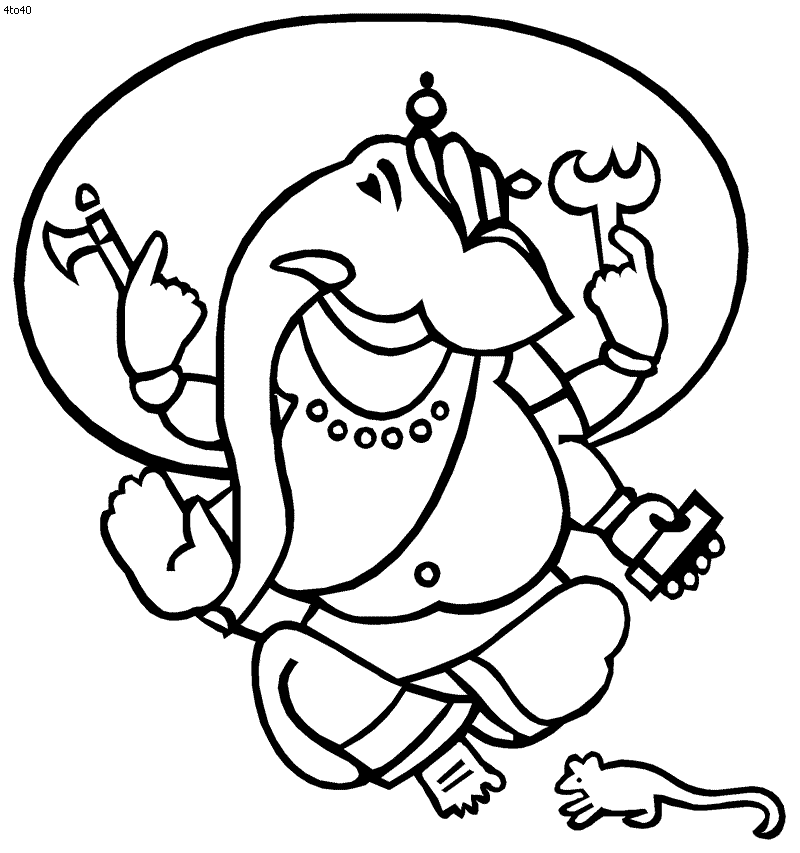 Malvorlage: Hinduistische Mythologie: Ganesh (Götter und Göttinnen) #96886 - Kostenlose Malvorlagen zum Ausdrucken