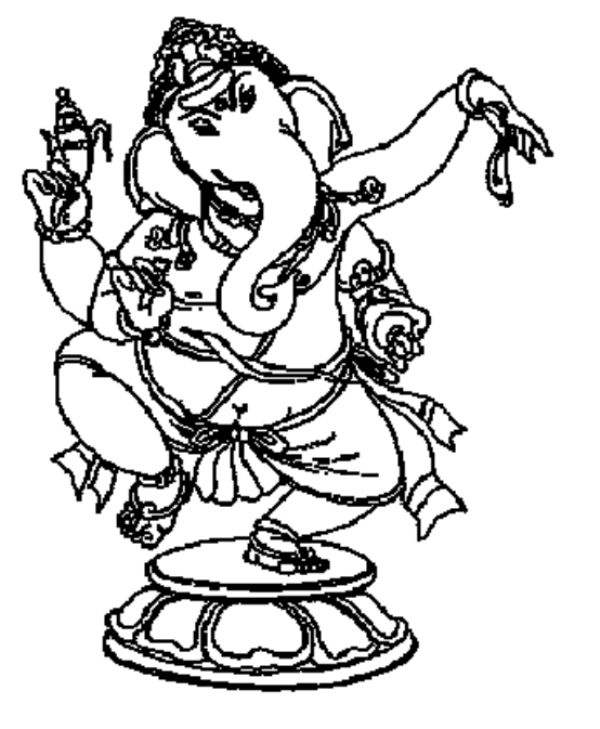 Malvorlage: Hinduistische Mythologie: Ganesh (Götter und Göttinnen) #96888 - Kostenlose Malvorlagen zum Ausdrucken
