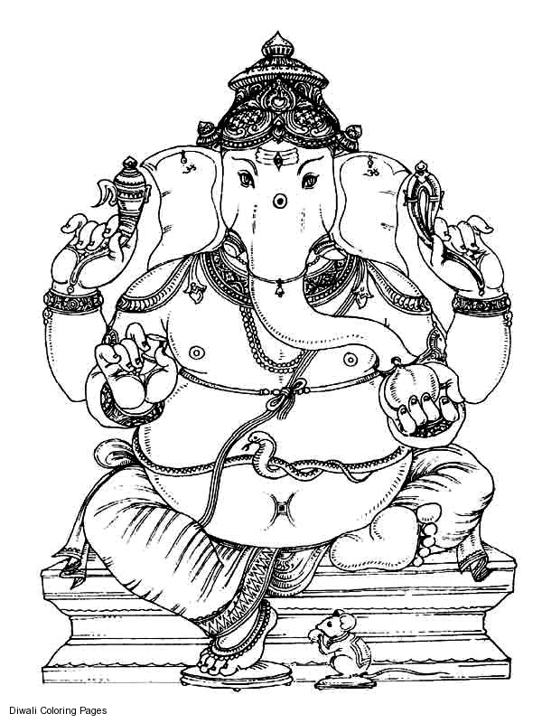 Malvorlage: Hinduistische Mythologie: Ganesh (Götter und Göttinnen) #96897 - Kostenlose Malvorlagen zum Ausdrucken