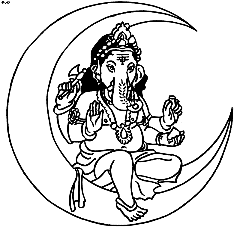 Malvorlage: Hinduistische Mythologie: Ganesh (Götter und Göttinnen) #96903 - Kostenlose Malvorlagen zum Ausdrucken