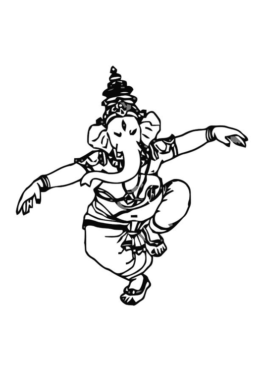 Malvorlage: Hinduistische Mythologie: Ganesh (Götter und Göttinnen) #96911 - Kostenlose Malvorlagen zum Ausdrucken