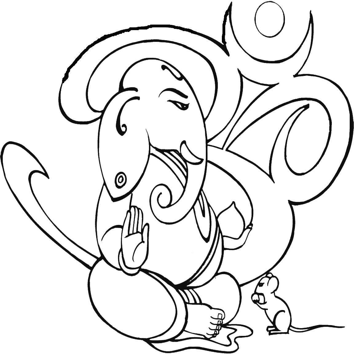 Malvorlage: Hinduistische Mythologie: Ganesh (Götter und Göttinnen) #96924 - Kostenlose Malvorlagen zum Ausdrucken