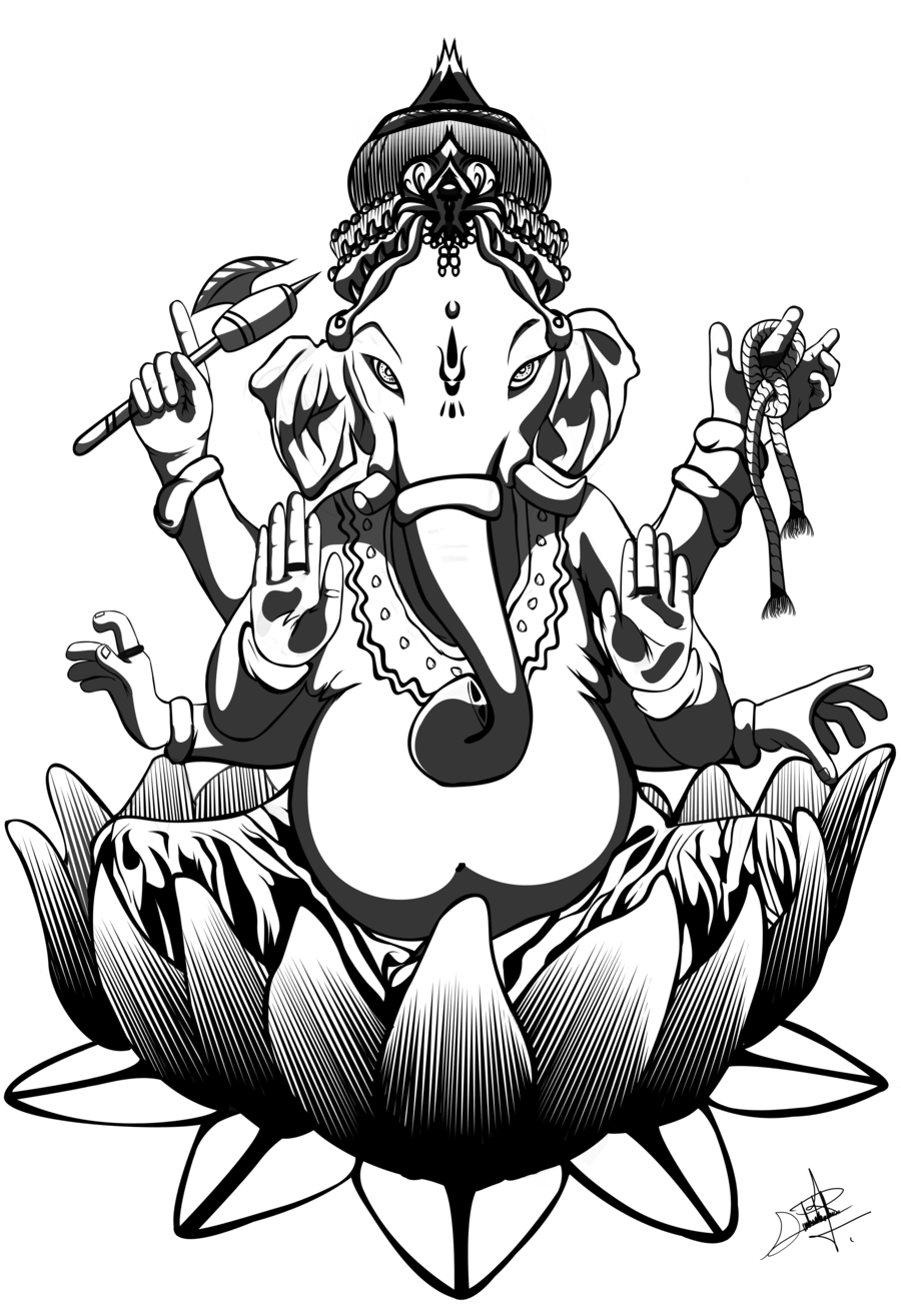 Malvorlage: Hinduistische Mythologie: Ganesh (Götter und Göttinnen) #97013 - Kostenlose Malvorlagen zum Ausdrucken