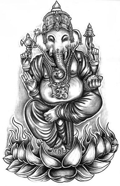 Malvorlage: Hinduistische Mythologie: Ganesh (Götter und Göttinnen) #97043 - Kostenlose Malvorlagen zum Ausdrucken