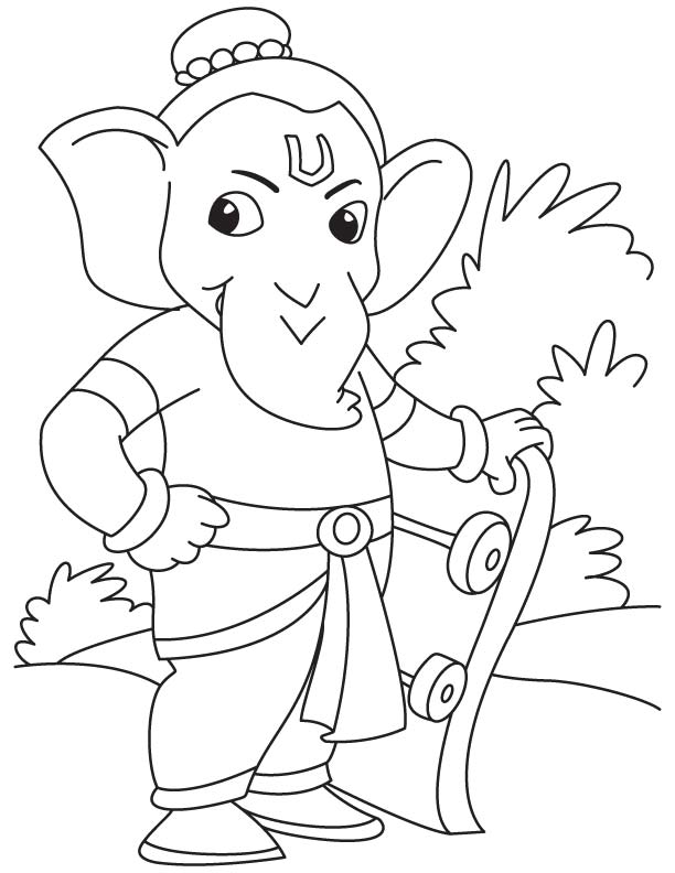 Malvorlage: Hinduistische Mythologie: Ganesh (Götter und Göttinnen) #97134 - Kostenlose Malvorlagen zum Ausdrucken