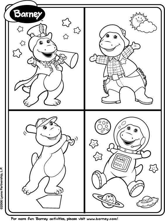 Malvorlage: Barney und seine Freunde (Karikaturen) #41065 - Kostenlose Malvorlagen zum Ausdrucken