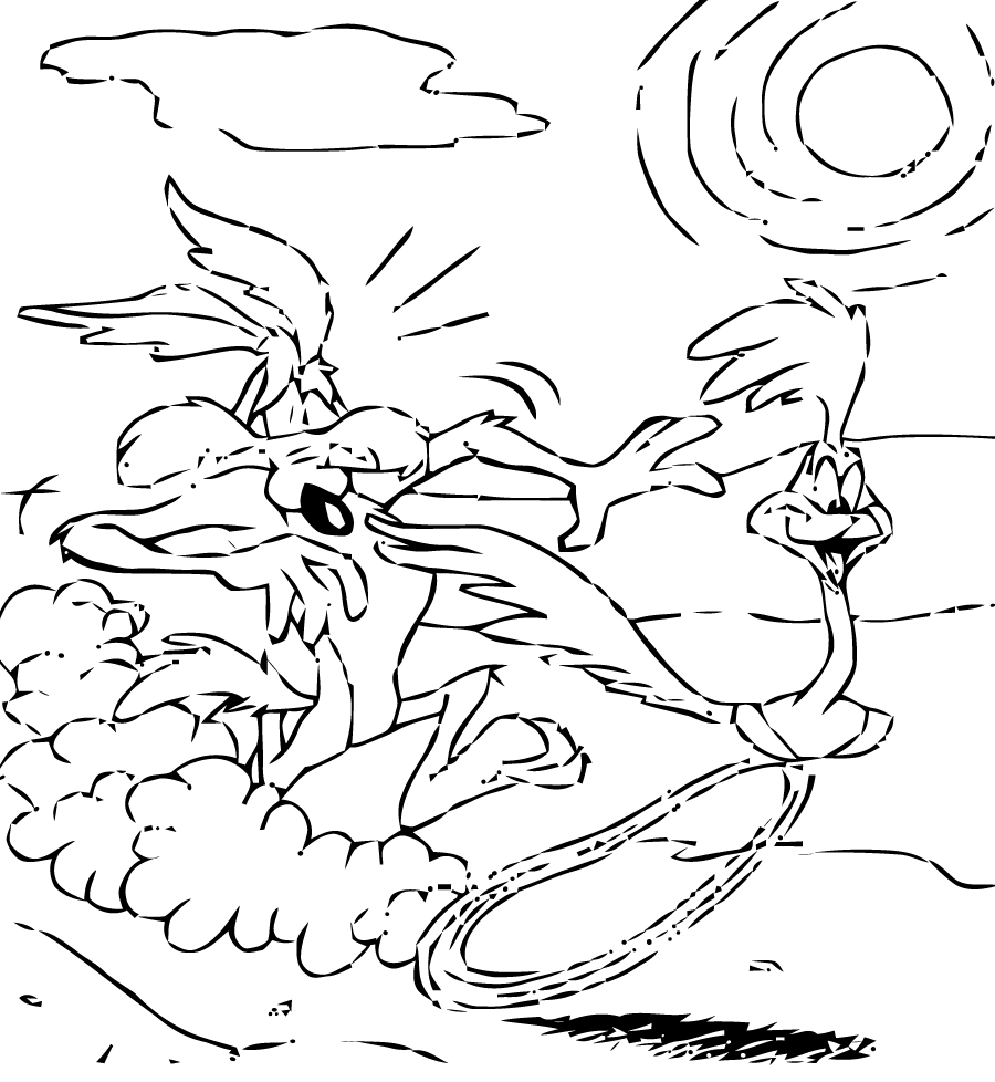 Malvorlage: Beep Beep und Coyote (Karikaturen) #47146 - Kostenlose Malvorlagen zum Ausdrucken