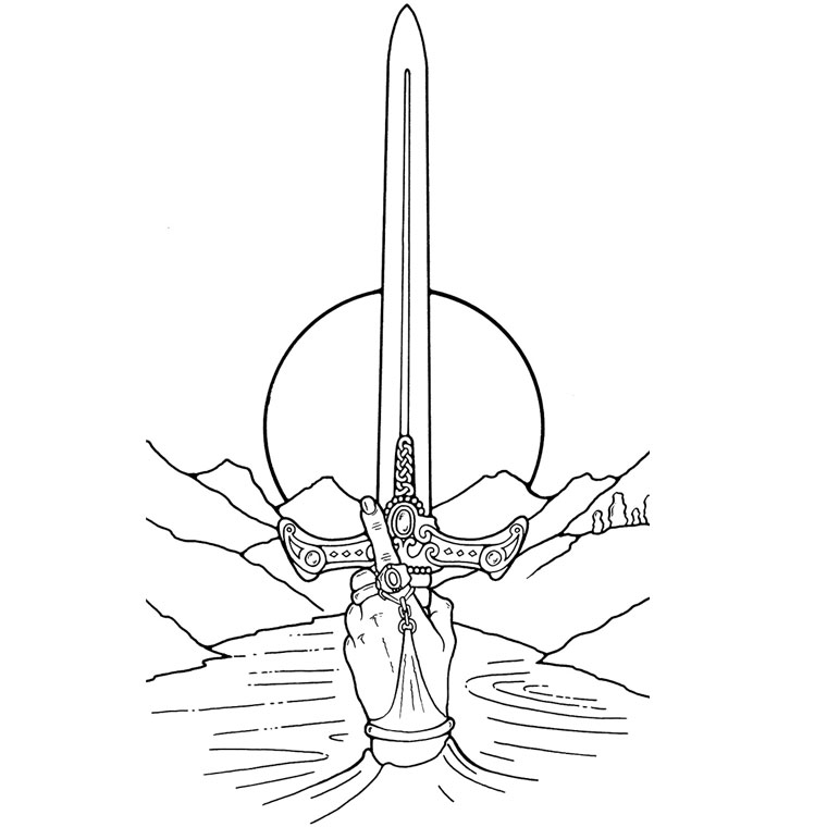 Malvorlage: Excalibur, das magische Schwert (Karikaturen) #41849 - Kostenlose Malvorlagen zum Ausdrucken