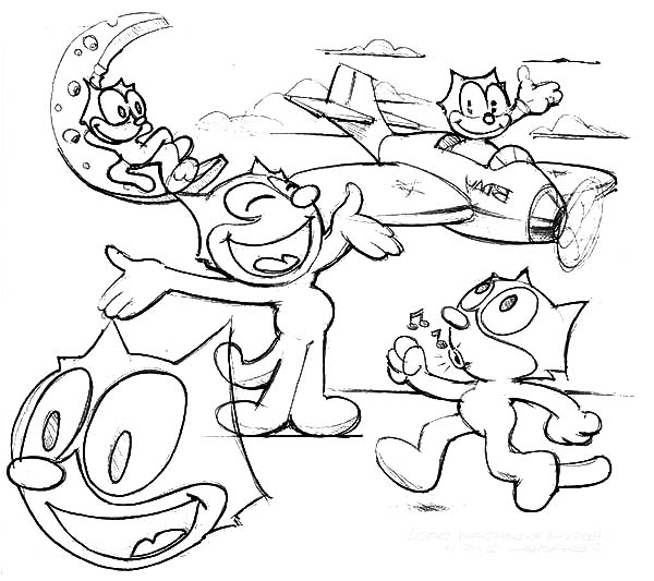 Malvorlage: Felix die Katze (Karikaturen) #47879 - Kostenlose Malvorlagen zum Ausdrucken