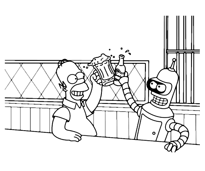 Malvorlage: Futurama (Karikaturen) #48367 - Kostenlose Malvorlagen zum Ausdrucken