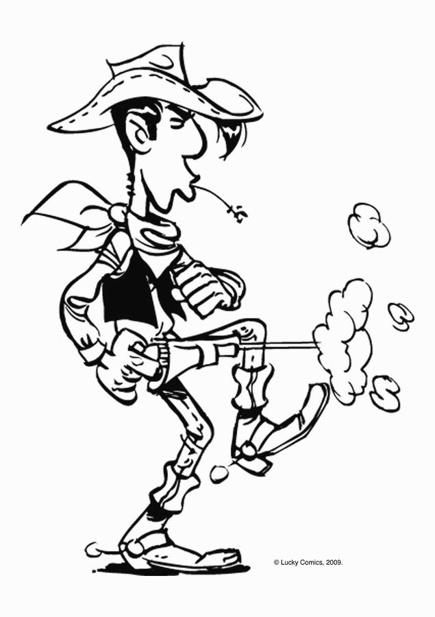Malvorlage: Lucky Luke (Karikaturen) #25511 - Kostenlose Malvorlagen zum Ausdrucken