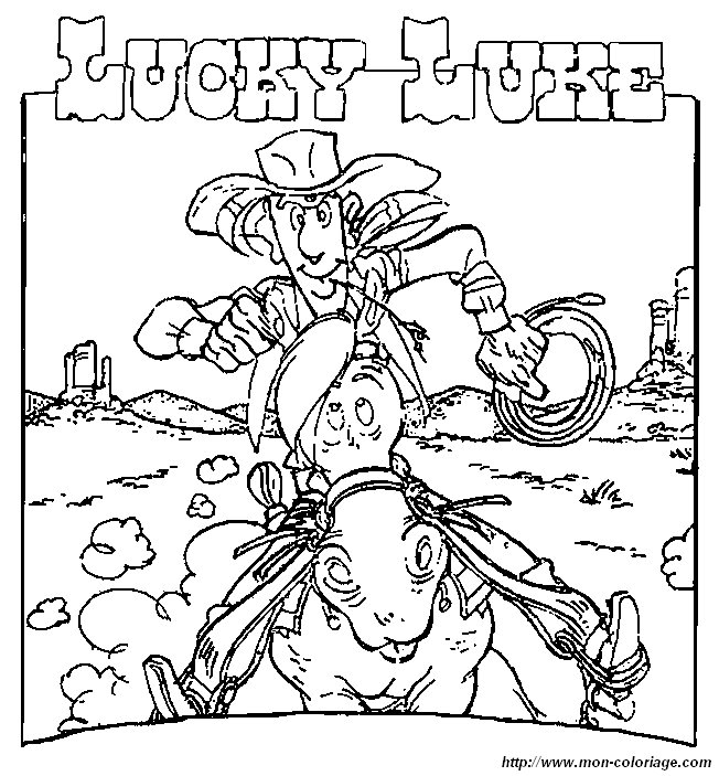 Malvorlage: Lucky Luke (Karikaturen) #25527 - Kostenlose Malvorlagen zum Ausdrucken