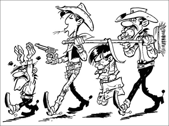 Malvorlage: Lucky Luke (Karikaturen) #25535 - Kostenlose Malvorlagen zum Ausdrucken