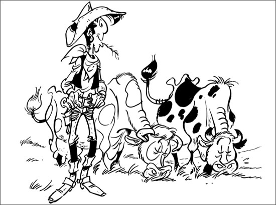 Malvorlage: Lucky Luke (Karikaturen) #25563 - Kostenlose Malvorlagen zum Ausdrucken
