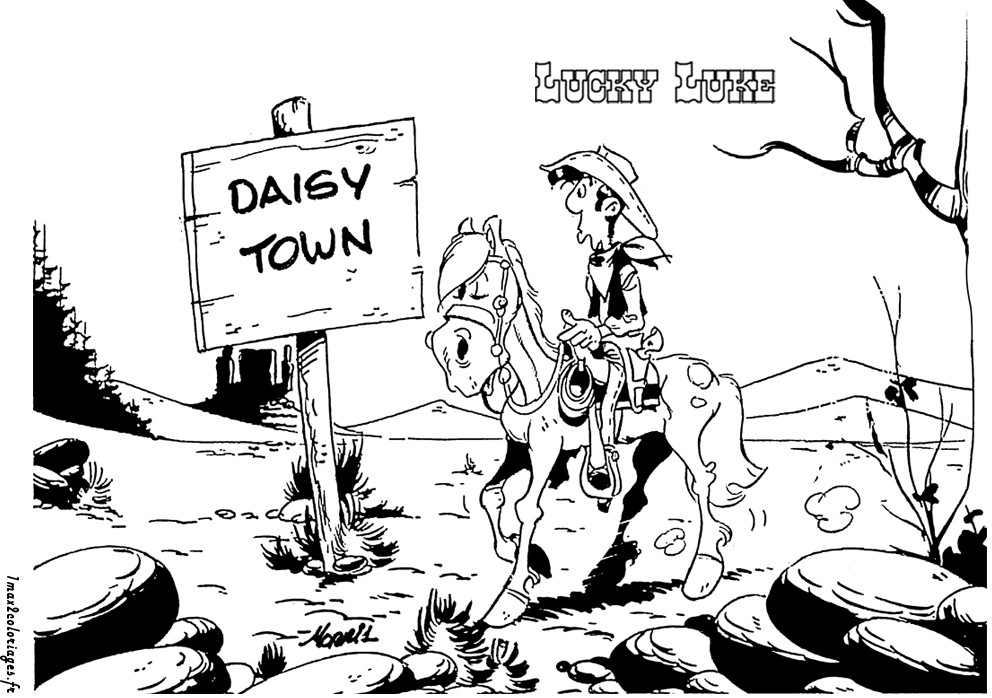 Malvorlage: Lucky Luke (Karikaturen) #25583 - Kostenlose Malvorlagen zum Ausdrucken
