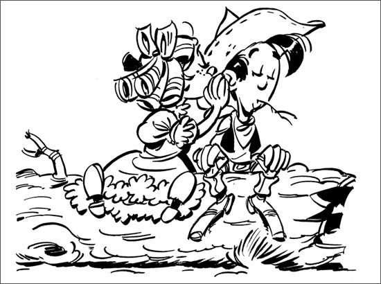 Malvorlage: Lucky Luke (Karikaturen) #25604 - Kostenlose Malvorlagen zum Ausdrucken