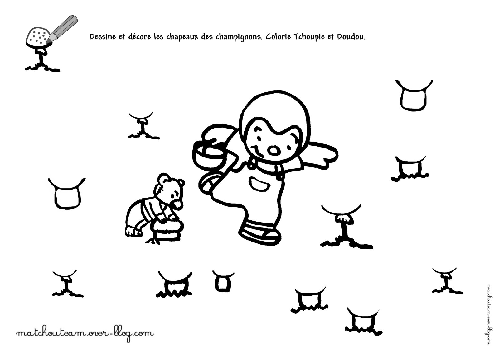 Malvorlage: T'choupi und Doudou (Karikaturen) #34147 - Kostenlose Malvorlagen zum Ausdrucken