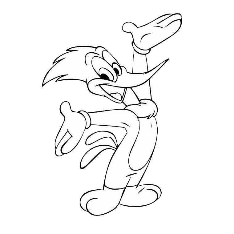 Malvorlage: Woody Woodpecker (Karikaturen) #28408 - Kostenlose Malvorlagen zum Ausdrucken