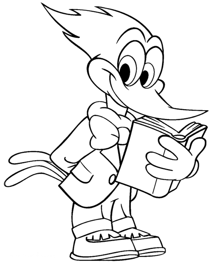 Malvorlage: Woody Woodpecker (Karikaturen) #28427 - Kostenlose Malvorlagen zum Ausdrucken