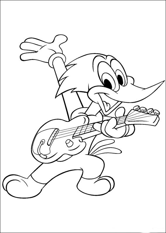 Malvorlage: Woody Woodpecker (Karikaturen) #28429 - Kostenlose Malvorlagen zum Ausdrucken