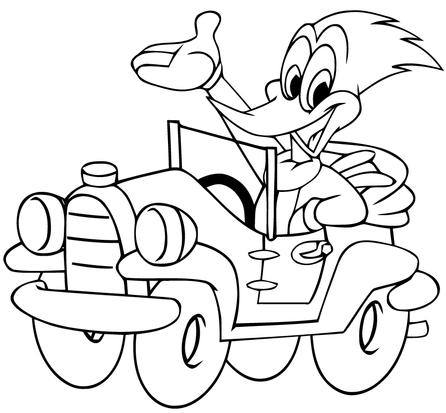 Malvorlage: Woody Woodpecker (Karikaturen) #28442 - Kostenlose Malvorlagen zum Ausdrucken