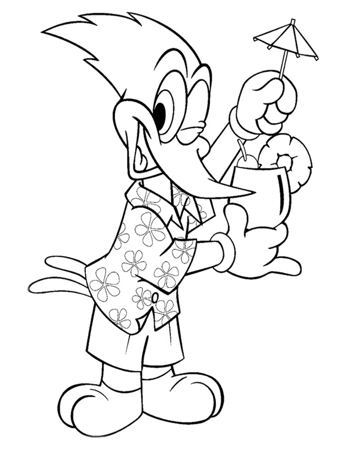 Malvorlage: Woody Woodpecker (Karikaturen) #28460 - Kostenlose Malvorlagen zum Ausdrucken