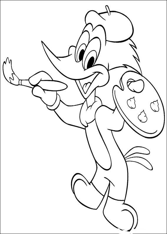 Malvorlage: Woody Woodpecker (Karikaturen) #28467 - Kostenlose Malvorlagen zum Ausdrucken