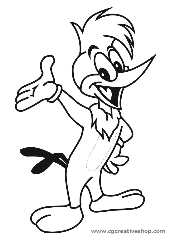 Malvorlage: Woody Woodpecker (Karikaturen) #28538 - Kostenlose Malvorlagen zum Ausdrucken