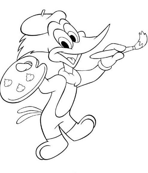 Malvorlage: Woody Woodpecker (Karikaturen) #28540 - Kostenlose Malvorlagen zum Ausdrucken
