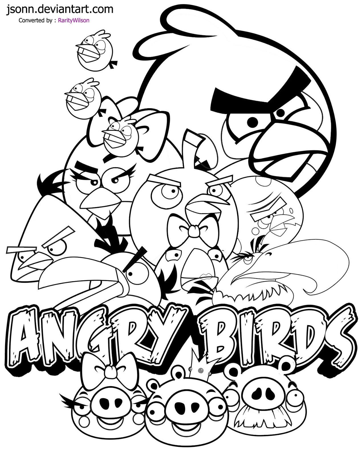 Malvorlage: wütende Vögel (Karikaturen) #25066 - Kostenlose Malvorlagen zum Ausdrucken