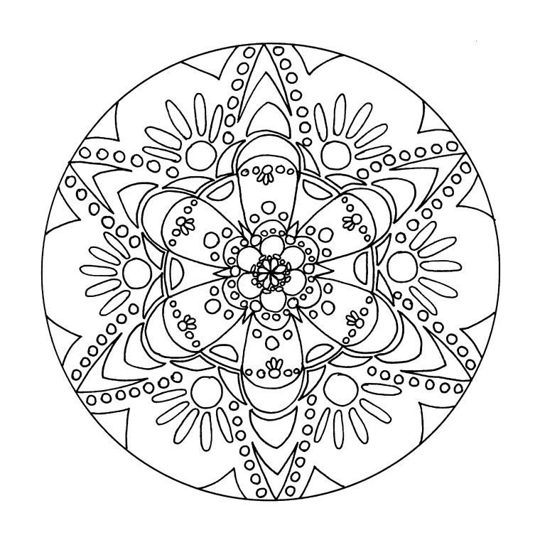 Malvorlage: Blumen-Mandalas (Mandalas) #117030 - Kostenlose Malvorlagen zum Ausdrucken