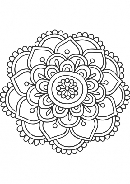Malvorlage: Blumen-Mandalas (Mandalas) #117032 - Kostenlose Malvorlagen zum Ausdrucken