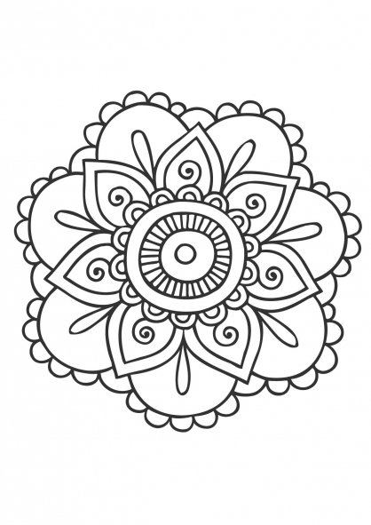 Malvorlage: Blumen-Mandalas (Mandalas) #117034 - Kostenlose Malvorlagen zum Ausdrucken