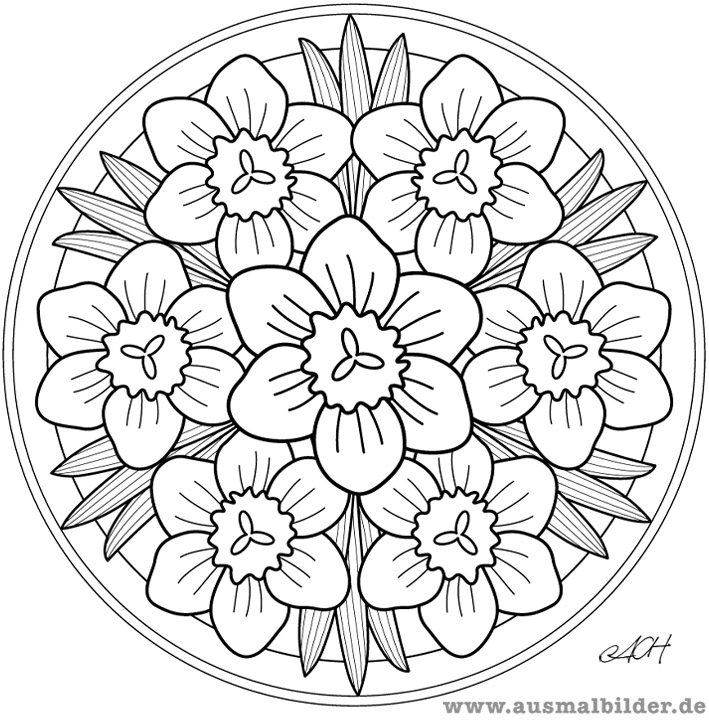 Malvorlage: Blumen-Mandalas (Mandalas) #117049 - Kostenlose Malvorlagen zum Ausdrucken