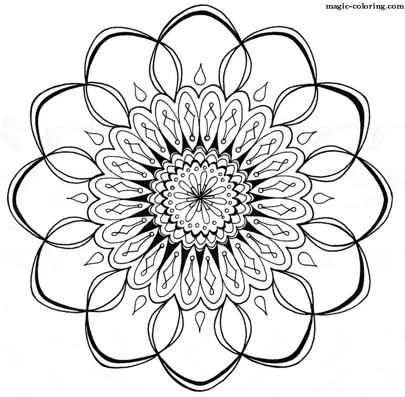 Malvorlage: Blumen-Mandalas (Mandalas) #117143 - Kostenlose Malvorlagen zum Ausdrucken