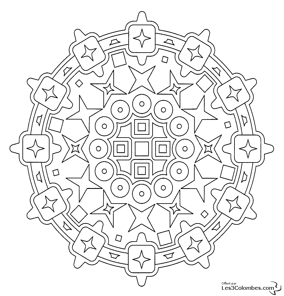 Malvorlage: Mandalas für Kinder (Mandalas) #124147 - Kostenlose Malvorlagen zum Ausdrucken